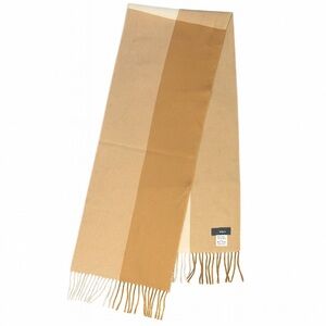 Neiman Marcus 100% Cashmere Colorblock Rectangle Scarf Camel Ivory Fringe